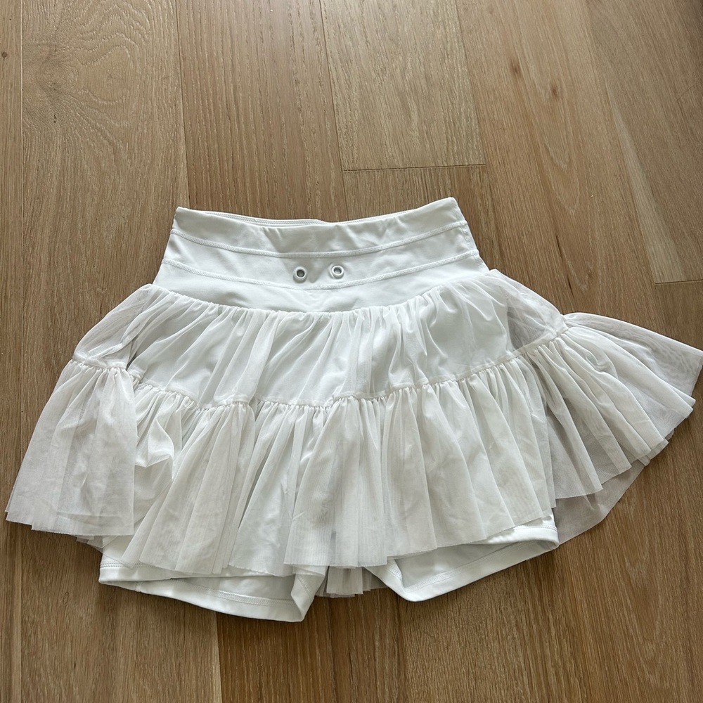Popflex Pirouette Cool White Ruffled Skirt